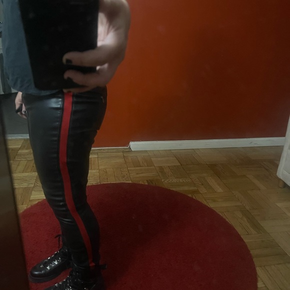 BLANKNYC pleather pants with red tripe on side like New - Picture 13 of 15